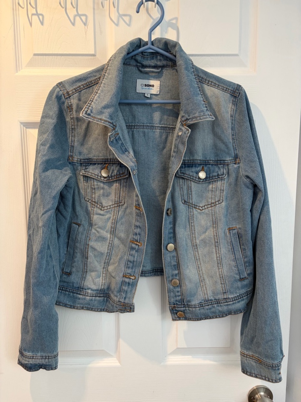 Ci Sono Light Blue Denim Jean Jacket with Button Front